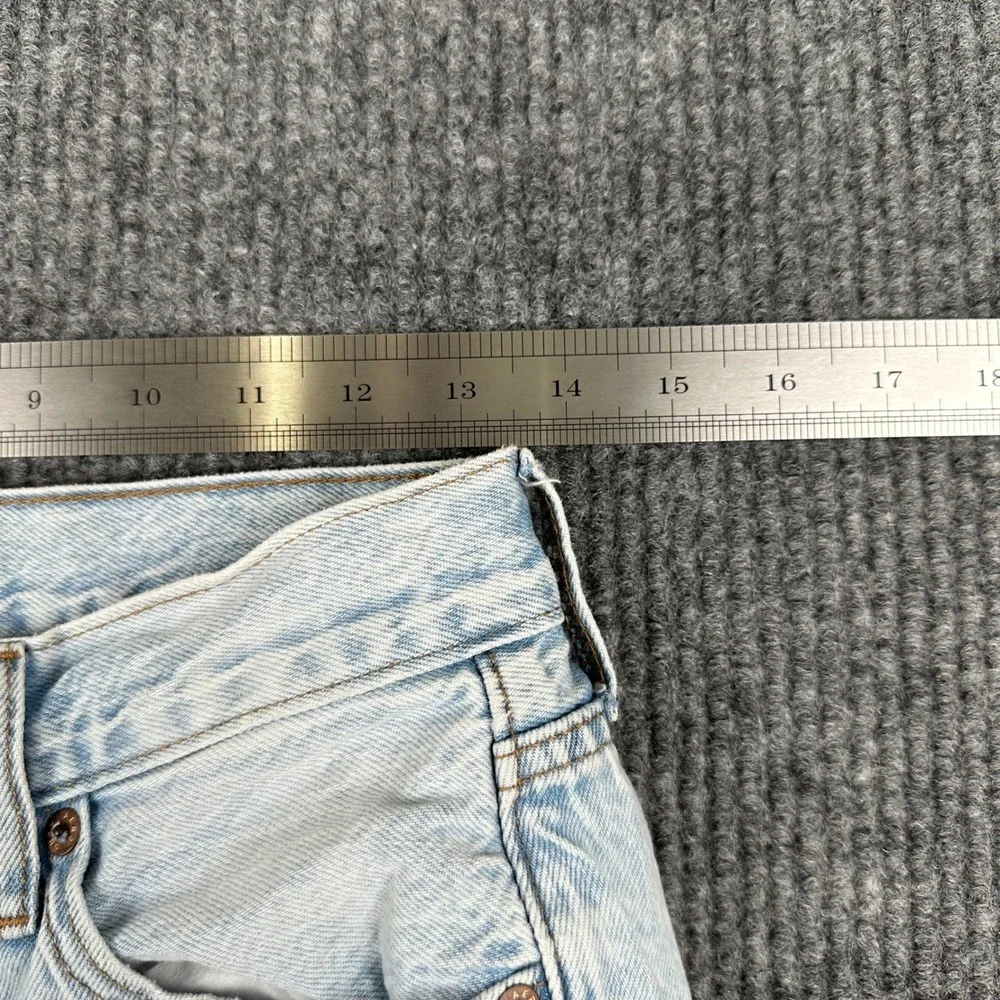Aeropostale High Rise Baggy Jeans Size 2 Short‎ Light Wash Blue Denim Wide Leg